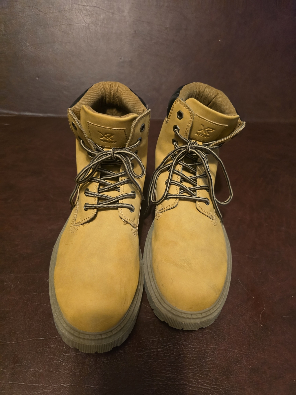 Men's Work-Style Lace-Up Boots in Tan- XRay Size 10